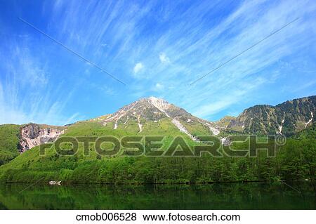 Yakedake mountain range and Taisho pond, Nagano Prefecture View Large Photo Image Stock Photo - Yakedake mountain range and Taisho pond, Nagano Prefecture. Fotosearch