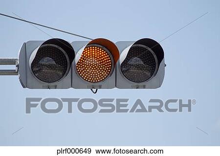 Yellow traffic light View Large Photo Image Stock Photo - Yellow traffic light. Fotosearch