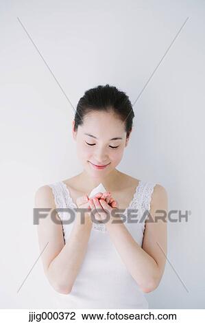 Young woman with face-wash foam View Large Photo Image Stock Image - Young woman with face-wash foam. Fotosearch