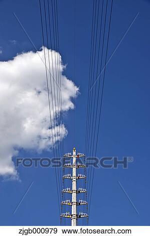 Stock Photo - Environment-friendly transmission tower and sky. Fotosearch