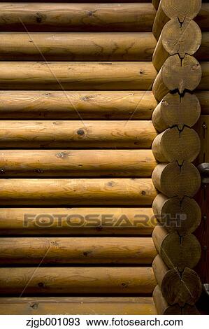 Stock Image - Log house wall. Fotosearch