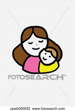 Stock Image - Mum and child illustration. Fotosearch