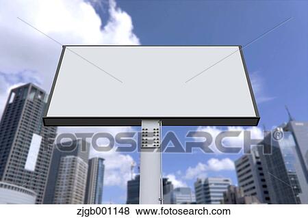 Stock Photo - Outdoor sign and cityscape. Fotosearch