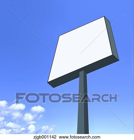 Stock Image - Outdoor sign and sky with clouds. Fotosearch