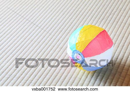Stock Image - Paper balloon on tatami mat. Fotosearch