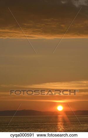 Stock Image - Sea of??Japan at sunset. Fotosearch