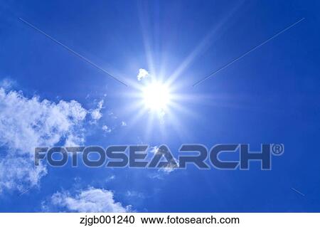 Stock Image - Sun and blue sky. Fotosearch