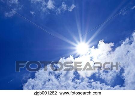 Stock Image - Sun and blue sky. Fotosearch