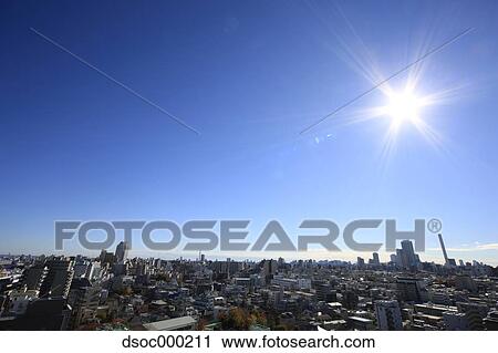Blue sky in Tokyo View Large Photo Image Stock Image - Blue sky in Tokyo. Fotosearch