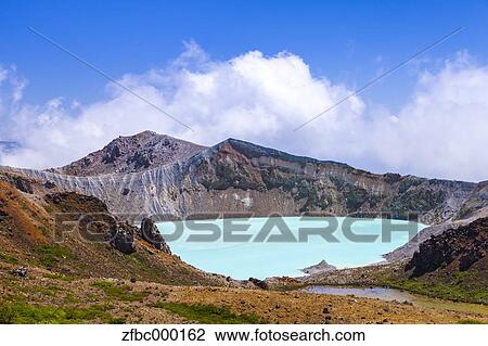 Kusatsu Mount Shirane kettle, Gunma Prefecture View Large Photo Image Stock Image - Kusatsu Mount Shirane kettle, Gunma Prefecture. Fotosearch