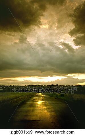 Road and cityscape after the rain View Large Photo Image Stock Photo - Road and cityscape after the rain. Fotosearch