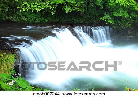 Sakura waterfall, Hokkaido View Large Photo Image Picture - Sakura waterfall, Hokkaido. Fotosearch