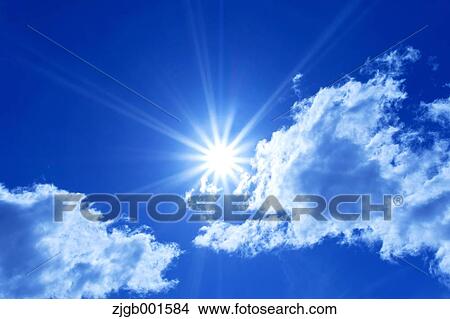Picture - Sun and sky with clouds. Fotosearch