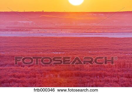 Stock Photograph - Sunset in Kushiro, Hokkaido. Fotosearch