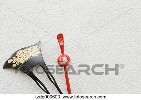Stock Image - Japanese ornamental accessories. Fotosearch