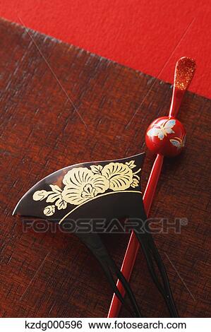 Japanese ornamental accessories View Large Photo Image Stock Photograph - Japanese ornamental accessories. Fotosearch