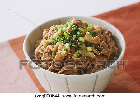 Picture - Japanese style beef bowl. Fotosearch