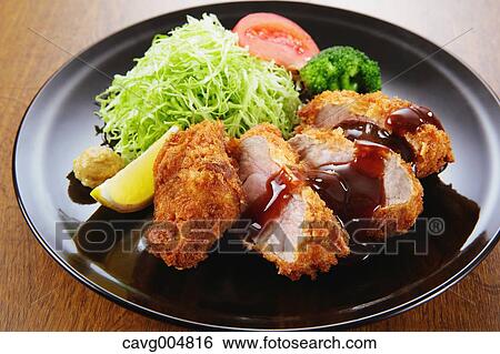 Japanese style pork cutlet View Large Photo Image Stock Photograph - Japanese style pork cutlet. Fotosearch
