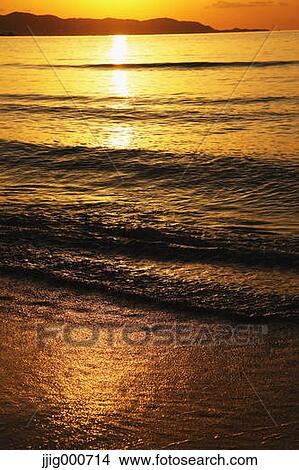 Sea at sunset in Chiba Prefecture, Japan View Large Photo Image Picture - Sea at sunset in Chiba Prefecture, Japan. Fotosearch