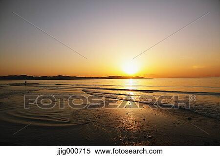 Sea at sunset in Chiba Prefecture, Japan View Large Photo Image Stock Photography - Sea at sunset in Chiba Prefecture, Japan. Fotosearch