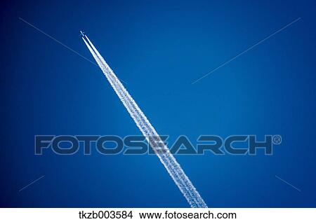 Airplane trail View Large Photo Image Picture - Airplane trail. Fotosearch