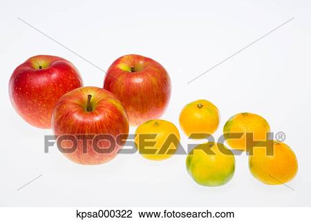 Stock Image - Apples and tangerines. Fotosearch