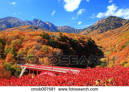 Stock Image - Higashisawa Bridge, Yamanashi Prefecture. Fotosearch