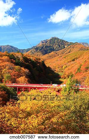 Stock Photo - Higashisawa Bridge, Yamanashi Prefecture. Fotosearch