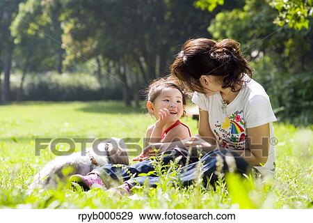 Stock Photo - Japanese mother and daughter. Fotosearch