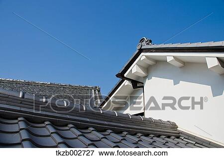 Japanese style tiled roof View Large Photo Image Stock Photo - Japanese style tiled roof. Fotosearch