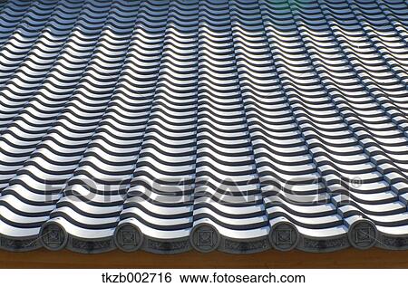 Stock Photograph - Japanese style tiled roof. Fotosearch