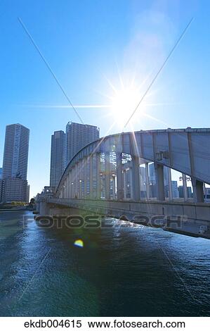 Kachidoki Bridge, Tokyo View Large Photo Image Stock Photography - Kachidoki Bridge, Tokyo. Fotosearch