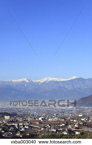 Kofu Basin, Yamanashi Prefecture View Large Photo Image Stock Image - Kofu Basin, Yamanashi Prefecture. Fotosearch