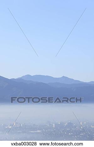 Kofu Basin, Yamanashi Prefecture View Large Photo Image Stock Photo - Kofu Basin, Yamanashi Prefecture. Fotosearch