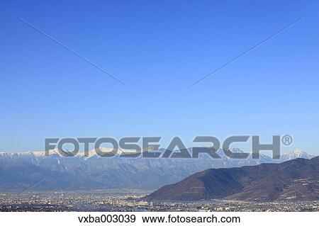 Kofu Basin, Yamanashi Prefecture View Large Photo Image Stock Photo - Kofu Basin, Yamanashi Prefecture. Fotosearch
