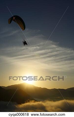 Paraglide, Hyogo Prefecture View Large Photo Image Stock Photo - Paraglide, Hyogo Prefecture. Fotosearch
