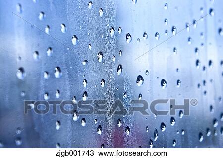 Stock Image - Raindrops on window. Fotosearch