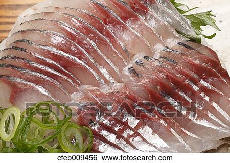 Stock Photograph - Raw Japanese horse mackerel. Fotosearch