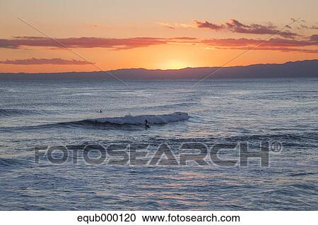 Stock Image - Sea at sunset. Fotosearch