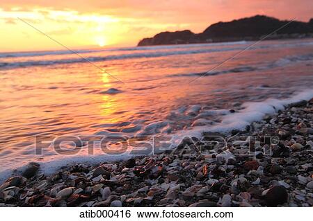 Sea at sunset View Large Photo Image Stock Photograph - Sea at sunset. Fotosearch