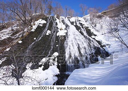 Snow at Oshinkoshin waterfall, Hokkaido View Large Photo Image Picture - Snow at Oshinkoshin waterfall, Hokkaido. Fotosearch