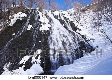 Snow at Oshinkoshin waterfall, Hokkaido View Large Photo Image Stock Photo - Snow at Oshinkoshin waterfall, Hokkaido. Fotosearch