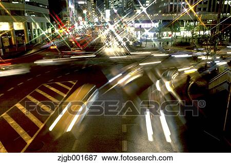 Stock Photo - Street at night. Fotosearch