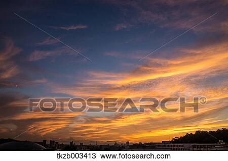 Stock Image - Sunset sky, Aichi Prefecture. Fotosearch