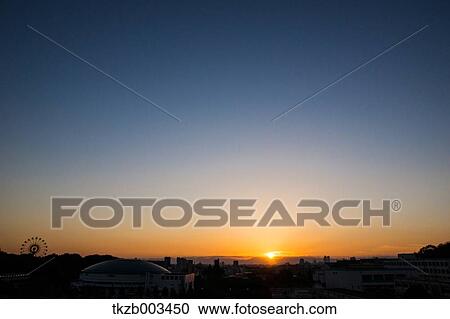 Stock Image - Sunset sky, Aichi Prefecture. Fotosearch