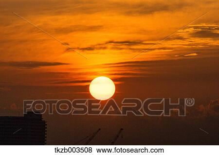 Sunset sky, Aichi Prefecture View Large Photo Image Stock Photo - Sunset sky, Aichi Prefecture. Fotosearch