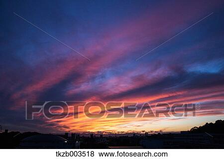 Sunset sky, Aichi Prefecture View Large Photo Image Stock Photo - Sunset sky, Aichi Prefecture. Fotosearch