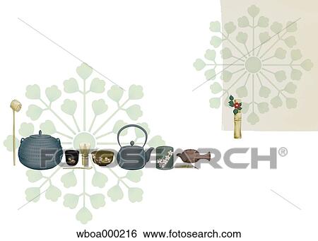 Tea utensils View Large Photo Image Stock Photograph - Tea utensils. Fotosearch