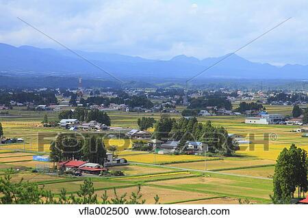 Stock Image - View of Isawa District, Iwate Prefecture. Fotosearch