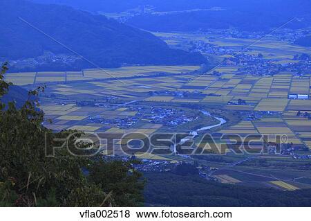 Stock Photo - View of Iwate Prefecture countryside. Fotosearch